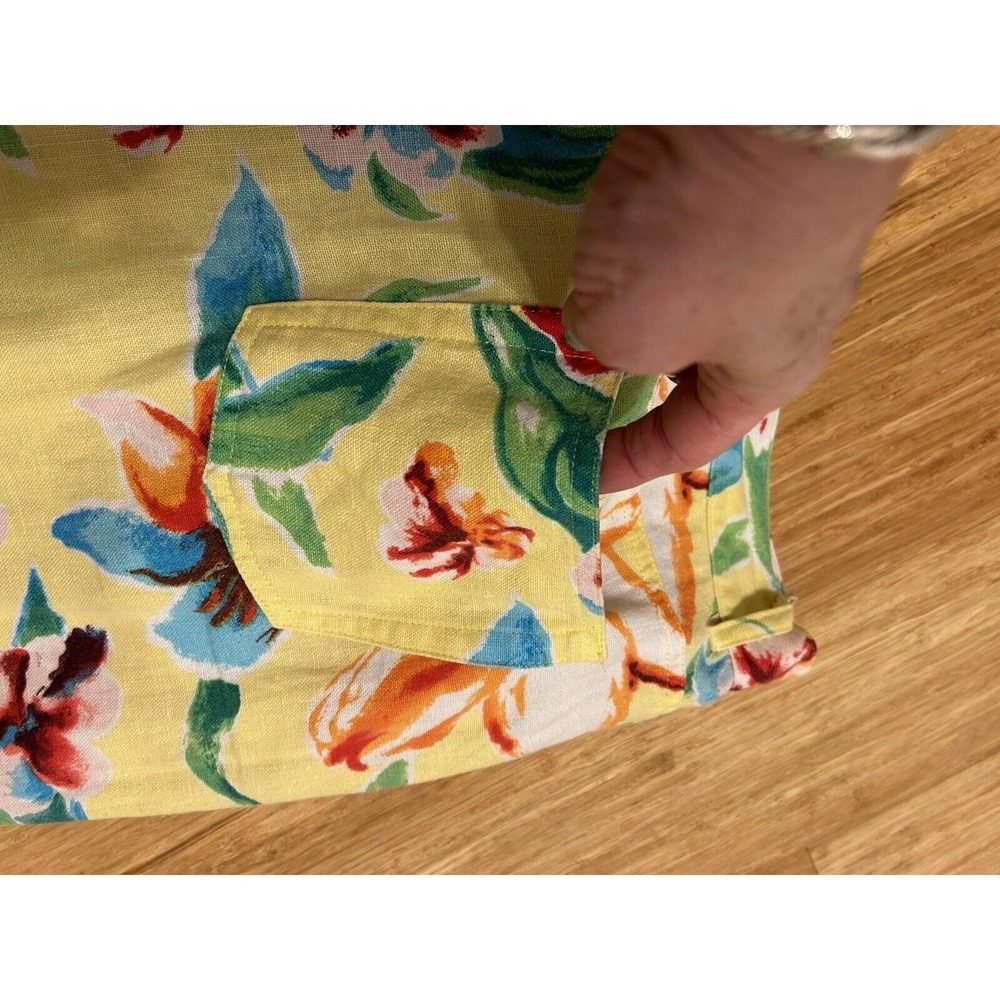 Lauren Ralph Lauren 12P vintage linen resort floral high waisted cropped pants - Picture 11 of 12